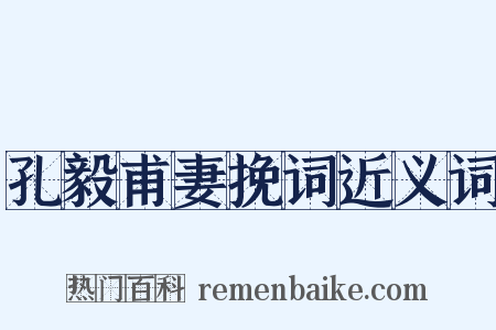 孔毅甫妻挽词近义词是什么意思的图片